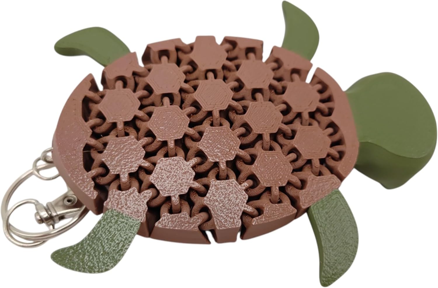 Articulated Sea Turtle Fidget Toy and Backpack Charm - 3D Printed - Great Gift for Sea Turtle Lovers - Stocking Stuffer (Green)