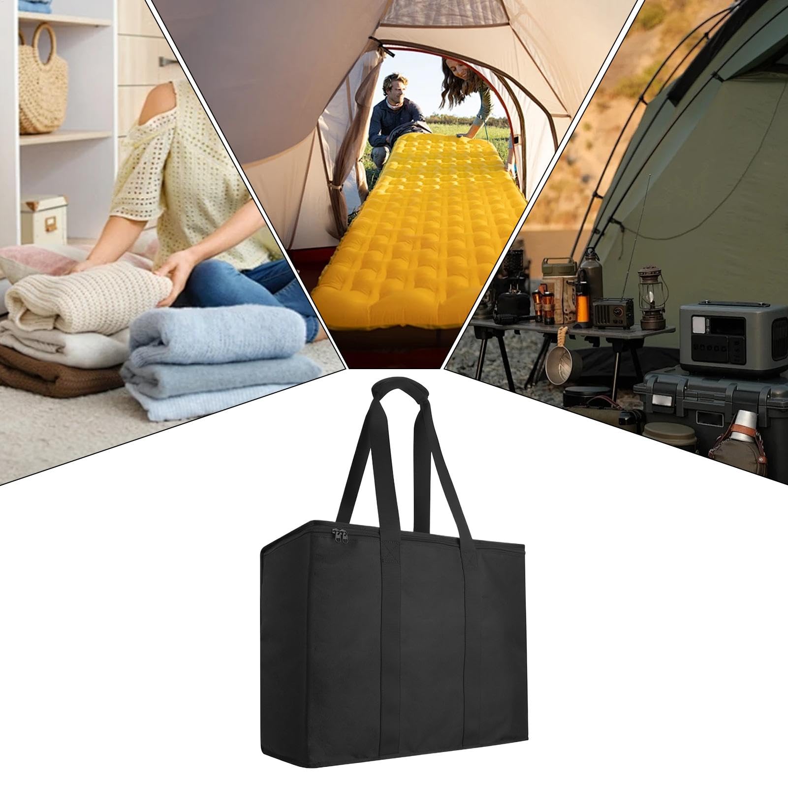 Sac de rangement pour matelas pliants, sac de matelas avec poignées, sac de matelas en nylon gonflable - Rangement de camping, bouchon pliable multi-paris pour voyages en air