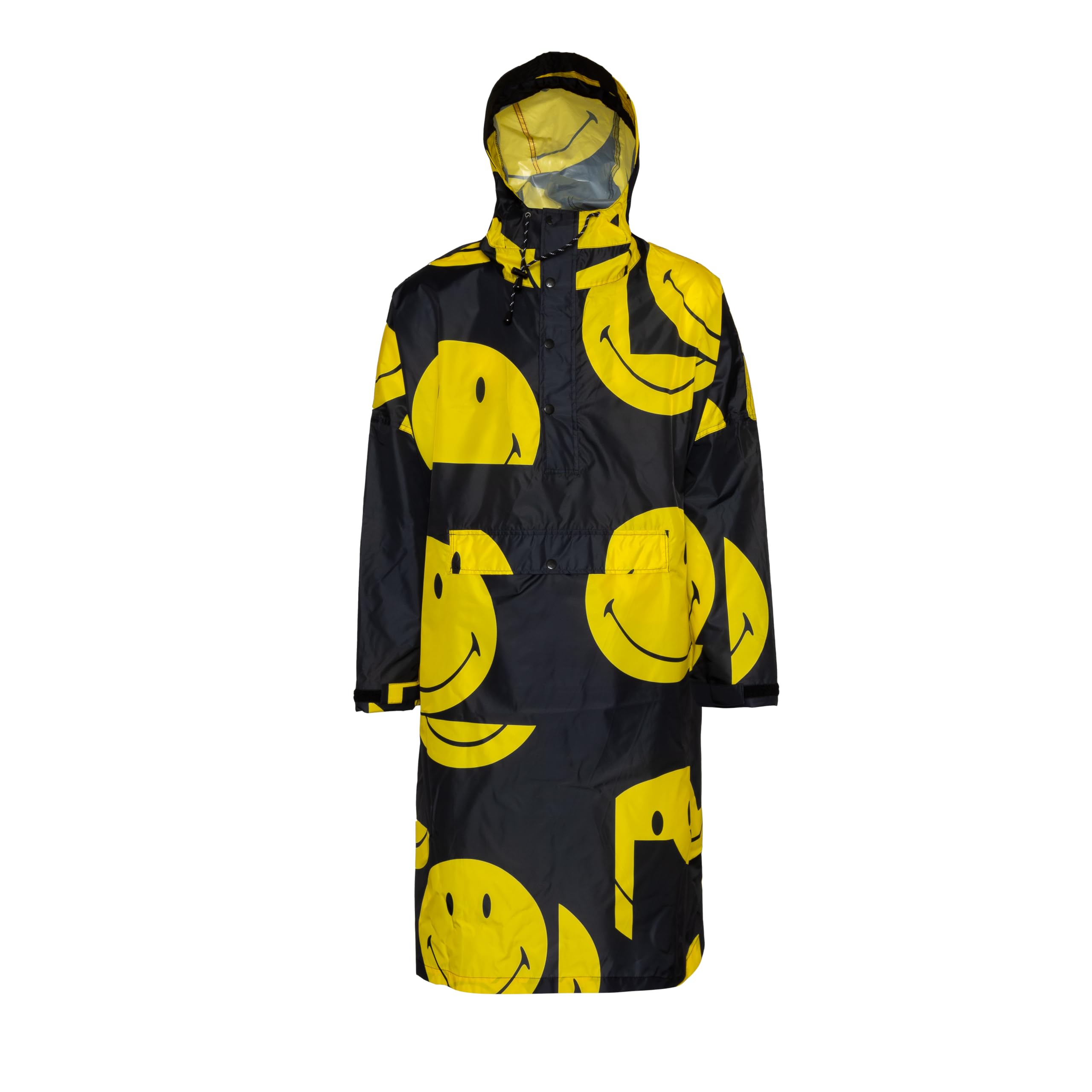 Rainkiss Poncho de pluie All Smiles, noir, jaune, Einheitsgröße Tall