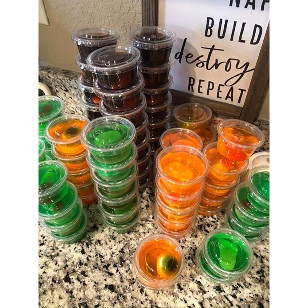 Hedume 300 Sets 4oz Portion Cups with Lids, BPA-free Clear Disposable Plastic Cups for Souffle, Jello, Meal Prep, Portion Control, Salad Dressing, Slime, Condiment Container