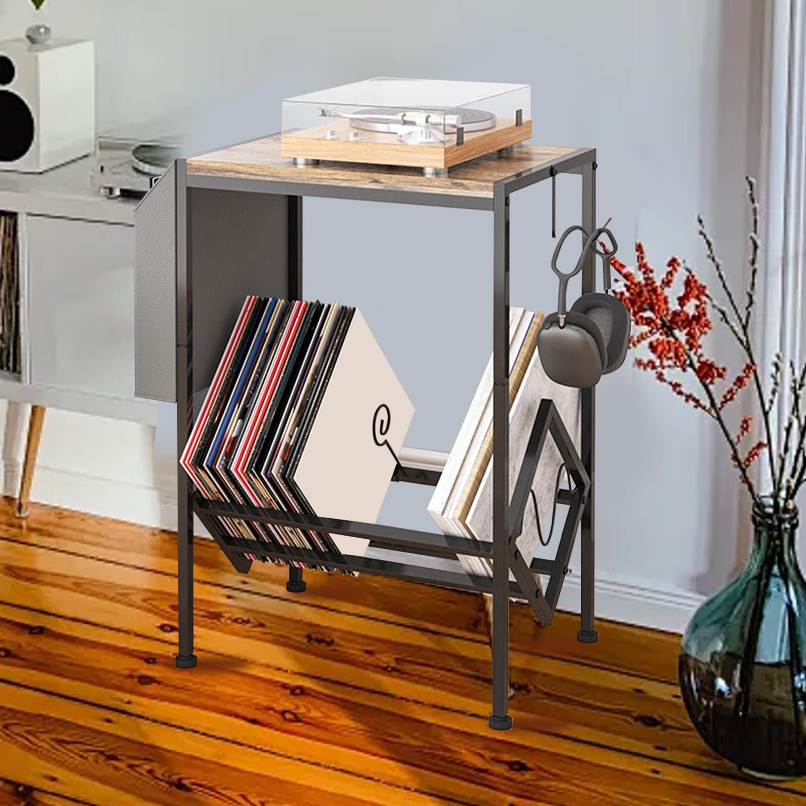 Générique Porta dischi – Mensola a 2 livelli per dischi in vinile – Organizzatore Album Musicali Collezione Soggiorno Camera Studio Ufficio Negozio Appartamento