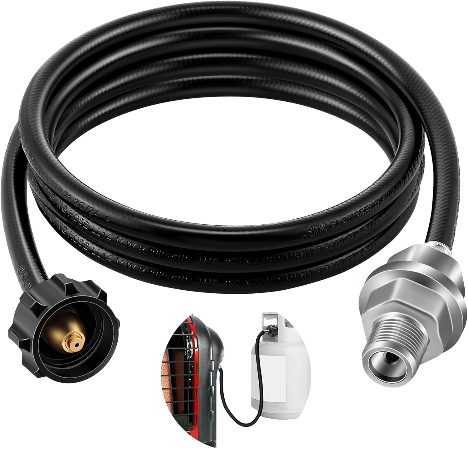 10 ft Propane Adapter Hose Propane Fuel Filter with Hose Adapter Extension Compatible with Mr Buddy Heater and Big Buddy F273699 Assembly Replacement for Tank Gas Grill
