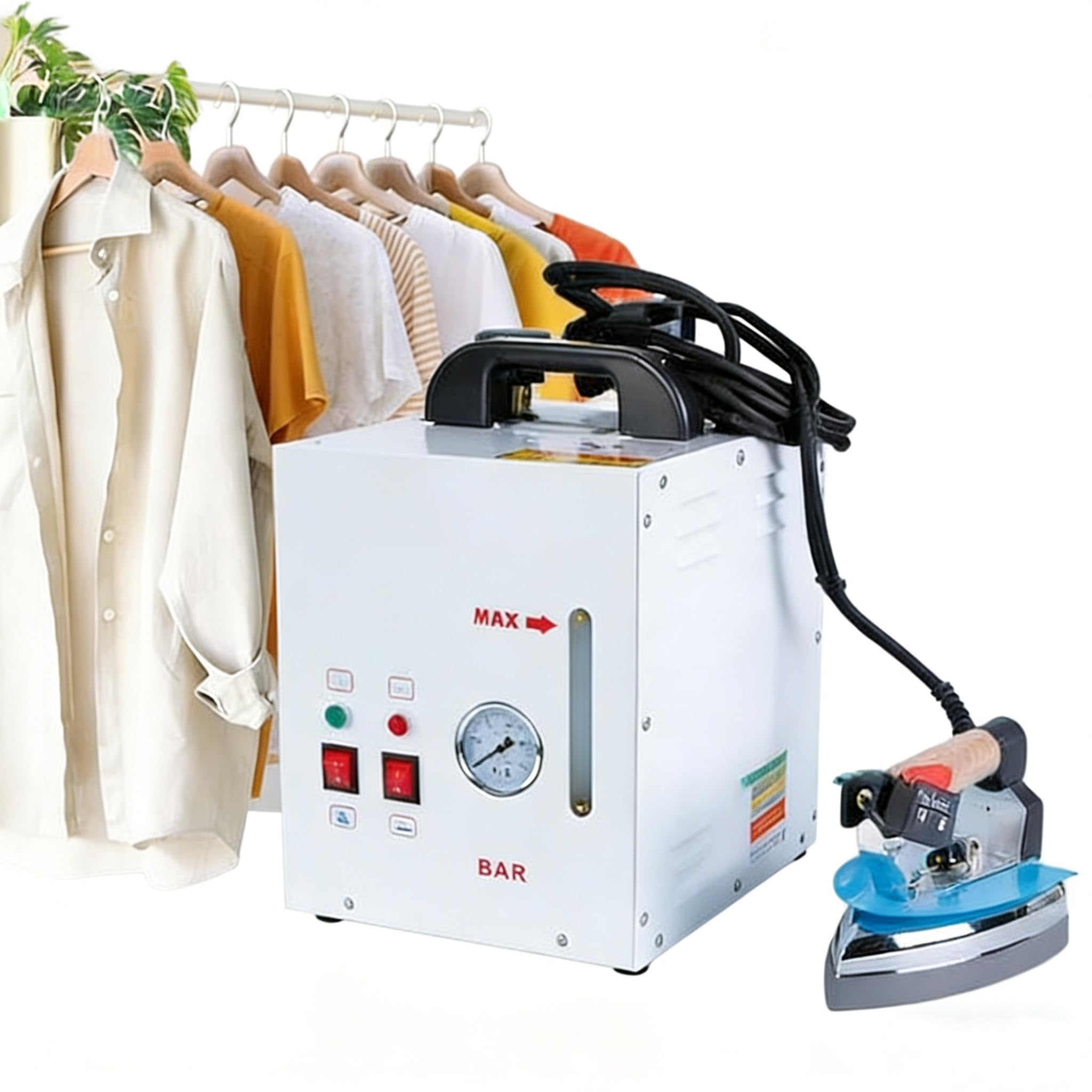 Ferro da Stiro a Vapore Portatile, generatore di Vapore Professionale da 900 W con Serbatoio dell;Acqua da 4 Litri, Ferro da Stiro Elettrico per Stirare Vestiti e Tende, Cura