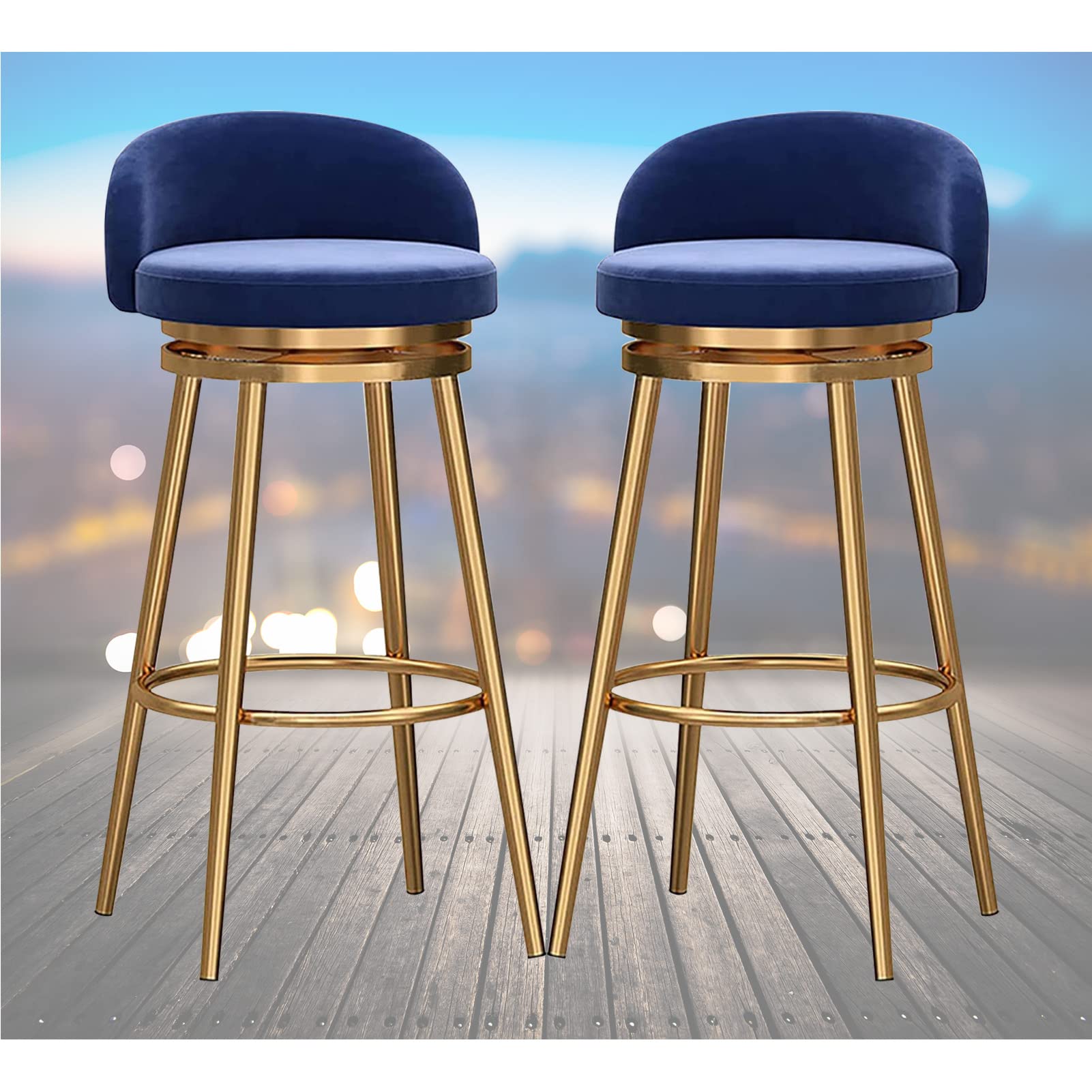 Tabouret pour comptoir de cuisine rotatif 360° et rembourré hauteur 65cm