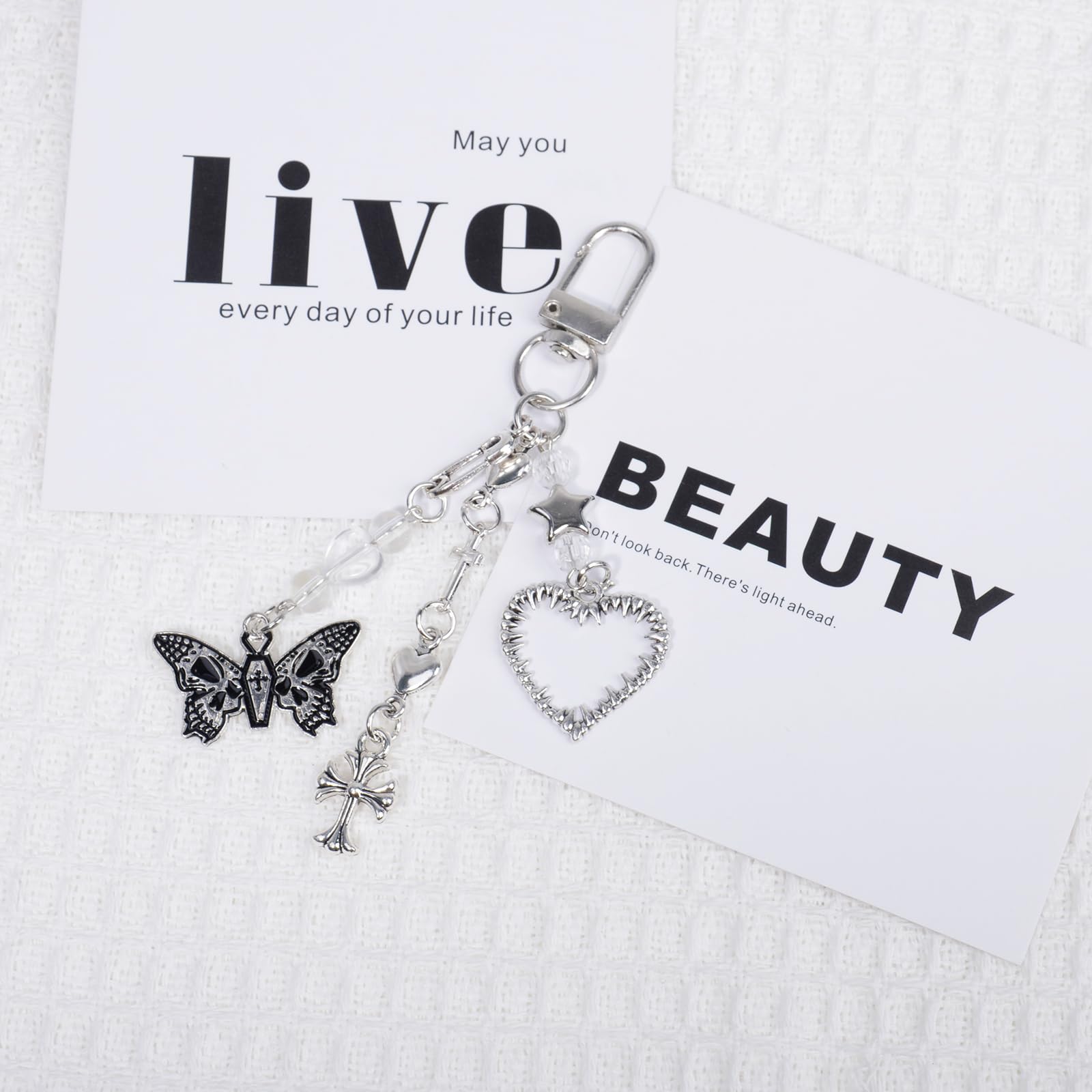 Locharme 4PCS Cute Phone Charms Aesthetic Y2K CellPhone Charms Strap Pink Strawberry Butterfly Star Phone Charm Y2K Accessories Keychain for Backpack, Digital Cameras, Kindles, Air Pods - 4