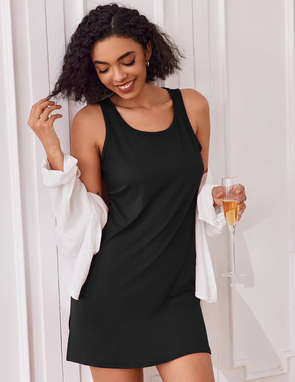 Ekouaer Sexy Nightgowns for Women Tank Sleeveless Night Gown 2 Pack Sleep Dress Soft Nightdress Chemise Sleepwear S-XXXL - Image 3