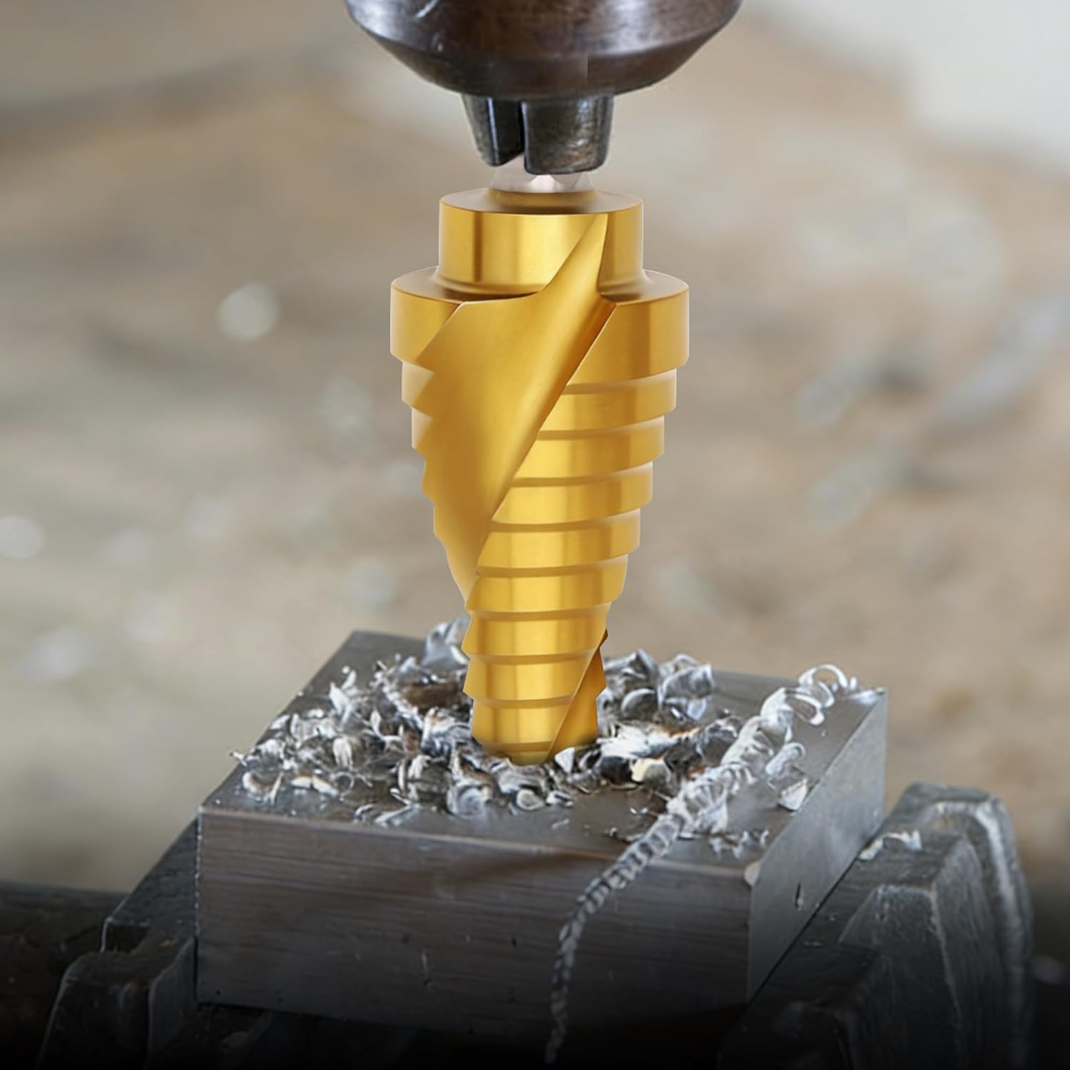5PCS Step Drill Bit Set with Two Spiral Grooves, 50 Sizes (3/16" to 1-3/8") HSS Titanium Coated Step Bits for Metal, Aluminum, Wood & Plastic - with Aluminum Case for Electricians & DIY