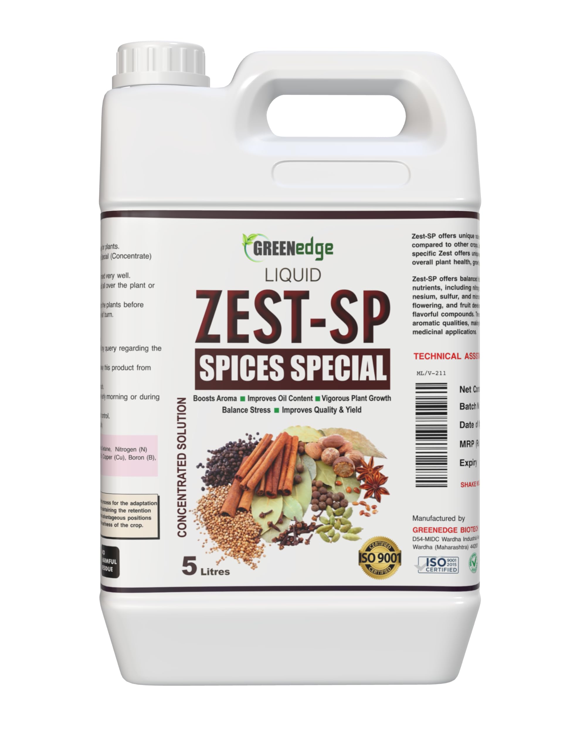 Greenedge Zest SP Spices Special Liquid Fertilizer (5 Liters) for Enhanced Flavours and Yield (5 Liters) (B0CQMTXG1Y) Amazon Price History, Amazon Price Tracker