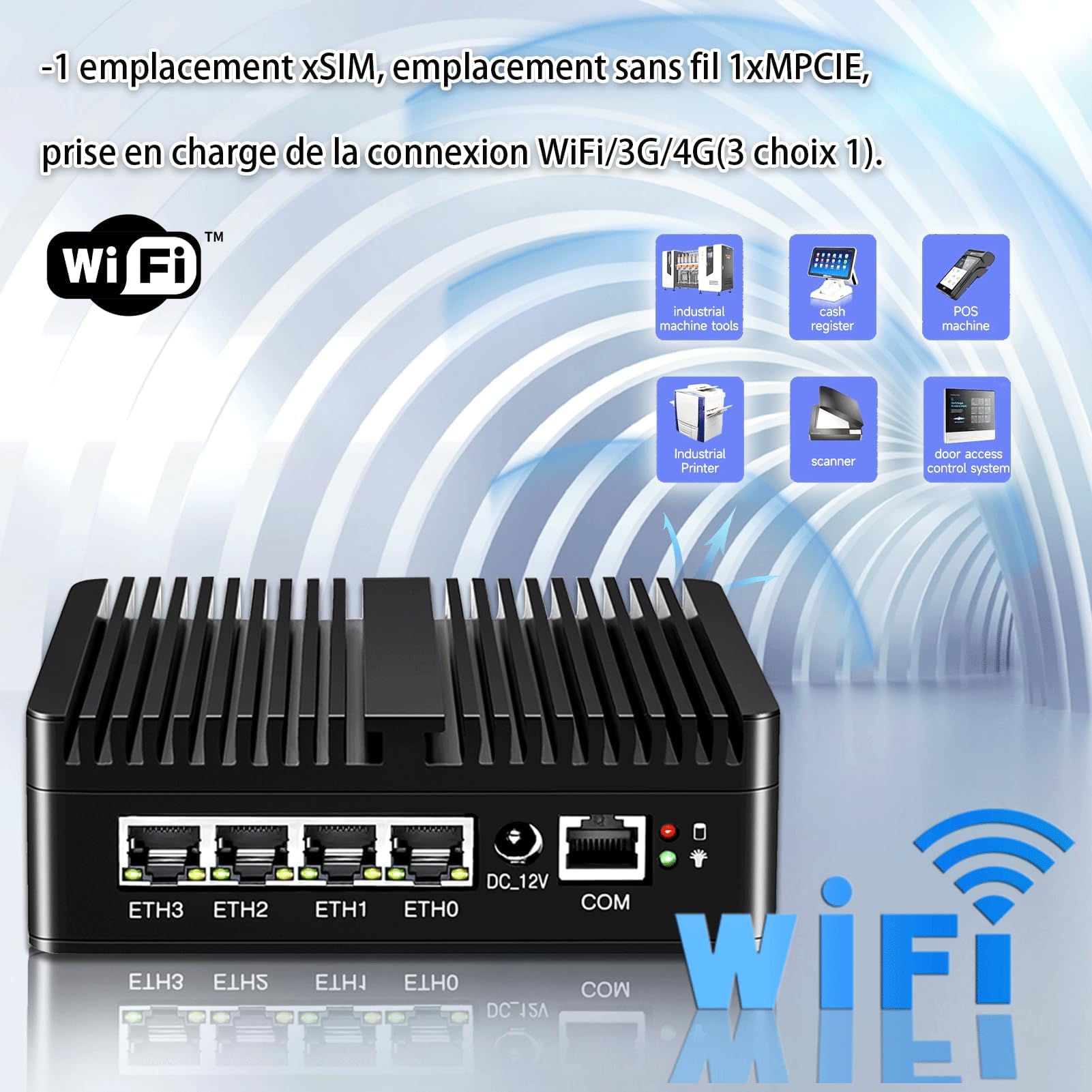 Lüfterloser Firewall Appliance Celeron 6305 Barebone-Mini-PC, 4 x i226-V-LAN-Ports, Netzwerk-Gateway-Softrouter, unterstützt OPNsense P-F-Sense AES NI HD/DP