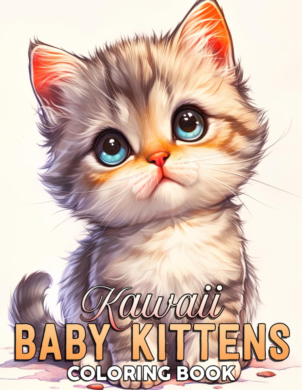 Kawaii Baby Kittens Coloring Book: Playful Coloring pages featuring Adorable Feline Designs for Kids and Adults Stress Relief and Calm