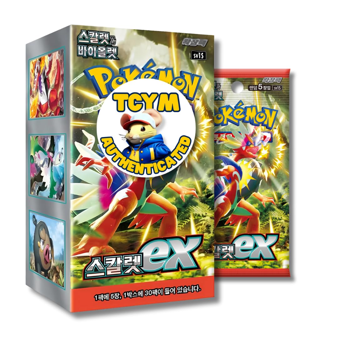 gym challenge pokemon booster box Scarlet and Violet Base Set Scarlet EX Korean Booster Box | That Chunky  Yellow Mouse Authenticated | Korean Pokemon Cards Booster Box