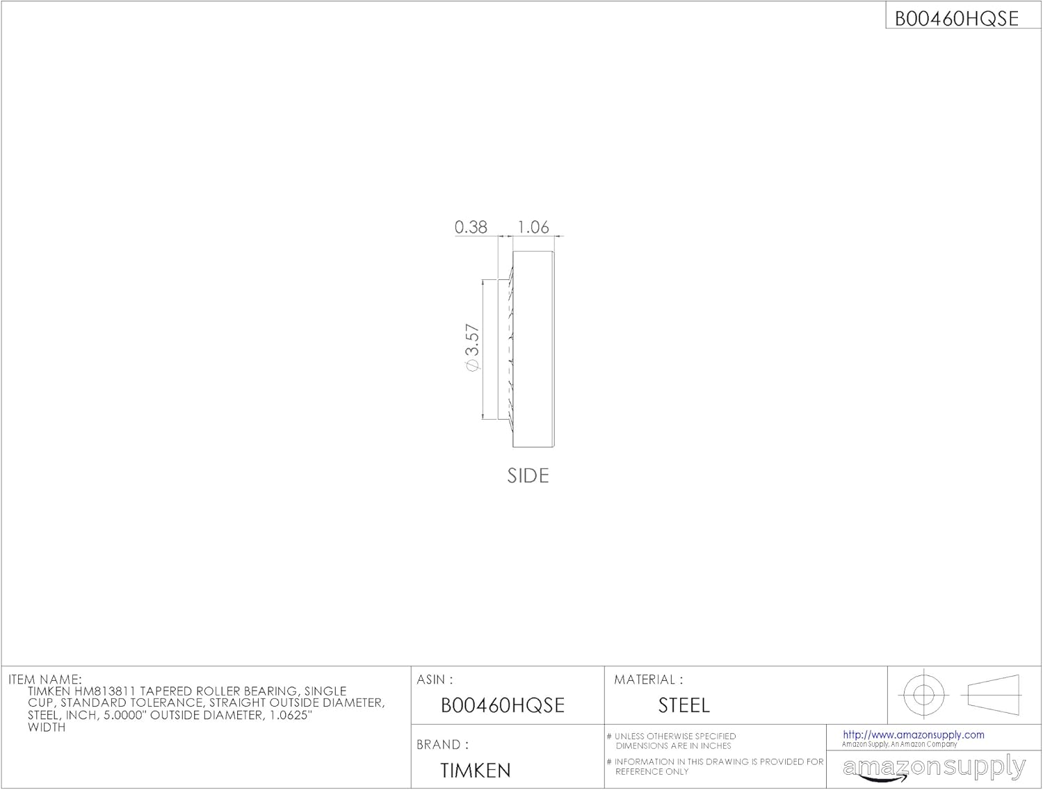 Timken Tapered Roller Bearing Cup - HM813811