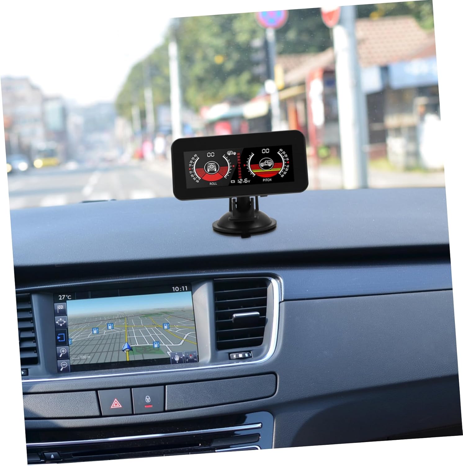 STOBAZA Car Inclinometer Level Gauge Digital Display Vehicle Monitor Voltage Measurement for Accurate Monitoring