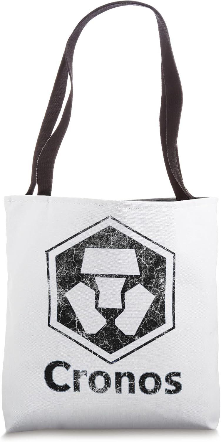 Vintage Noir et Blanc Cronos CRO Crypto Logo Tote Guadeloupe | Ubuy