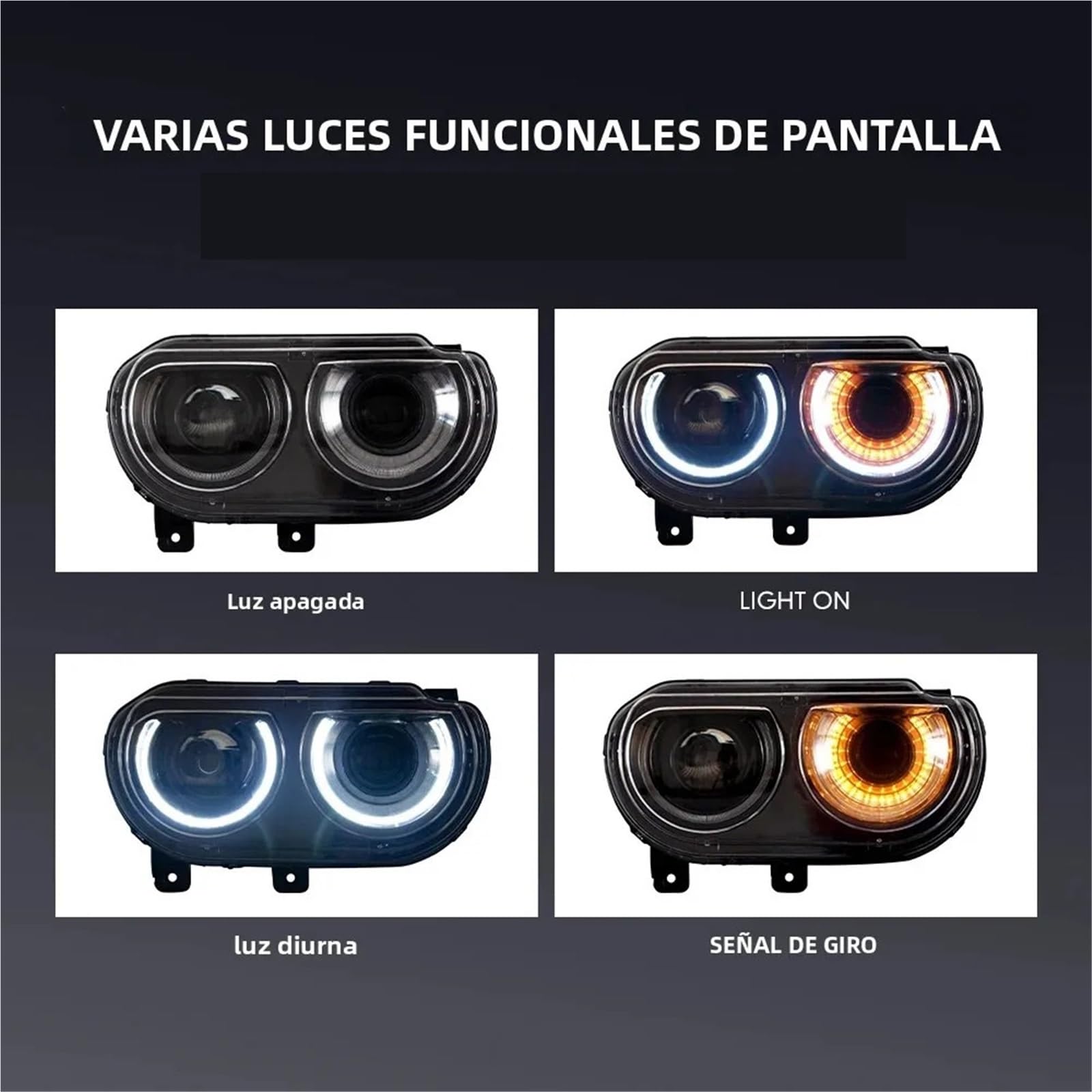 Luce Guida Diurna Per Dodge Challenger 2008-2014 LED-Faro da lavoro
