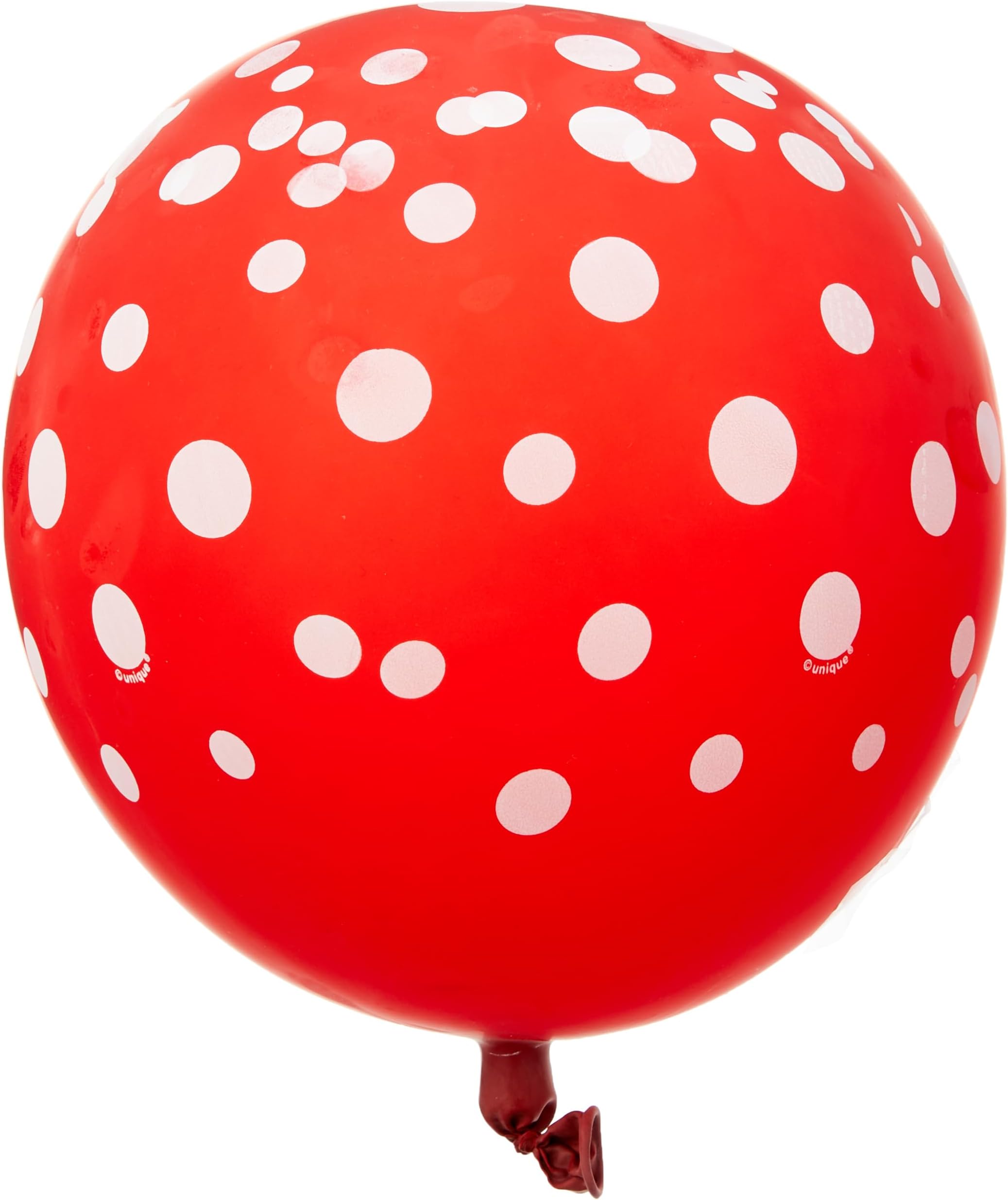 Unique 6 Pack 12" Red Balloons Polka Dots