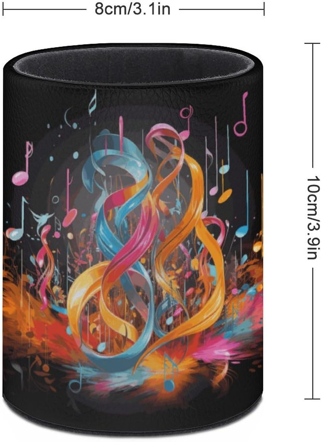 Round Colorful Musical Note Pen Holder for Desk Storage Remote Brush image 2