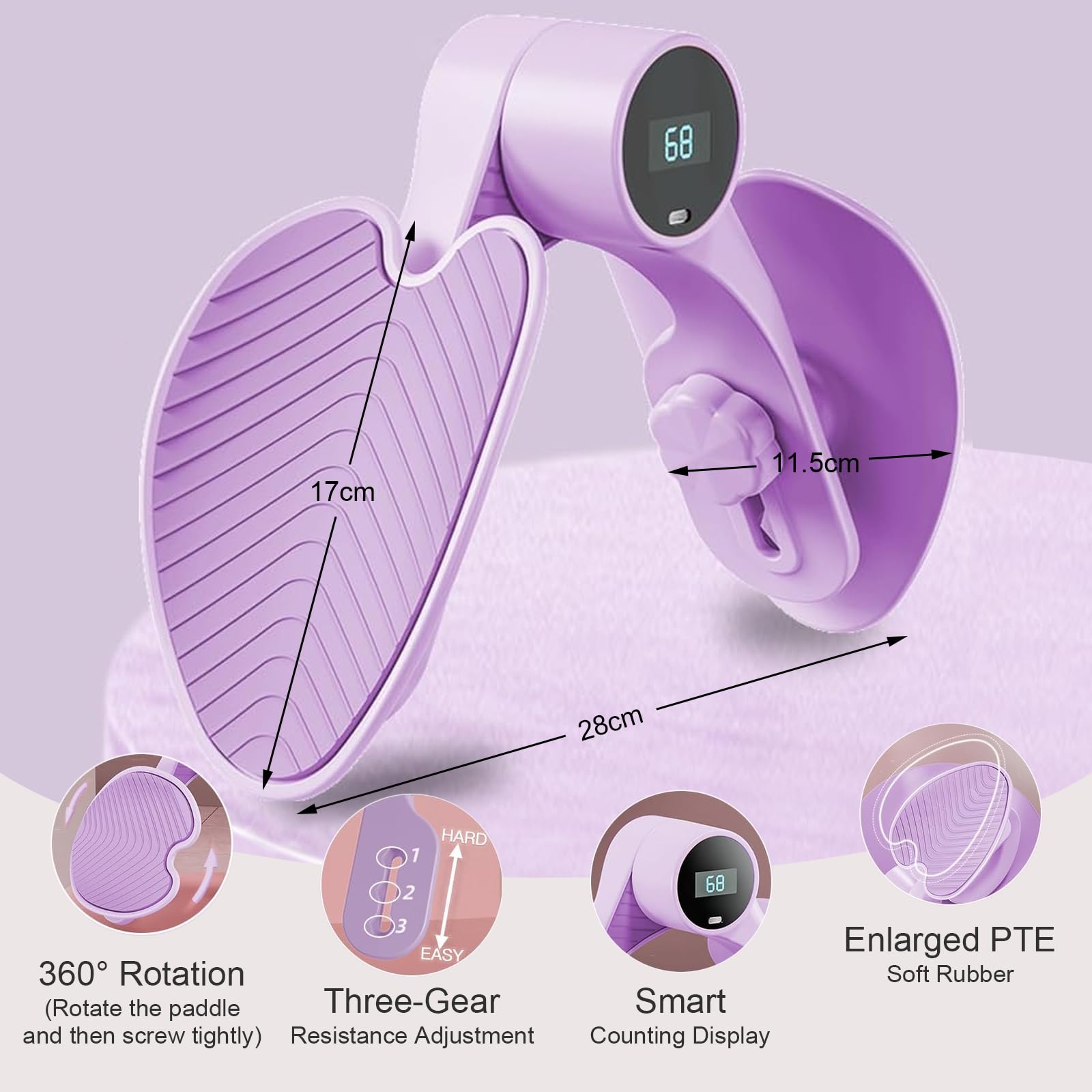 Allenatore Adduttori E Pavimento Pelvico - Attrezzo Per Glutei, Cosce E Braccia, Con Contatore LED - Foto 4