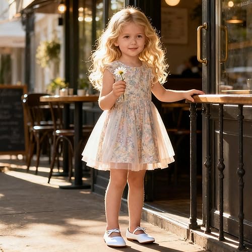 Miniatura 2 de ESTINE Mary Jane - Zapatos planos para niñas pequeñas y niñas pequeñas, vestido brillante, zapatos de ballet de boda de princesa