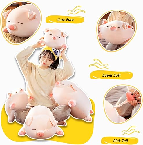 Miniatura 3 de CHDGIOHA Lindas almohadas de peluche de cerdo kawaii para abrazar, suaves juguetes de peluche de cerdo, regalos de cumpleaños para niñas y novias
