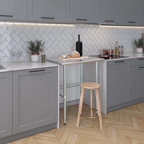 Vista 214 de Mesa de trabajo de acero inoxidable AmGood