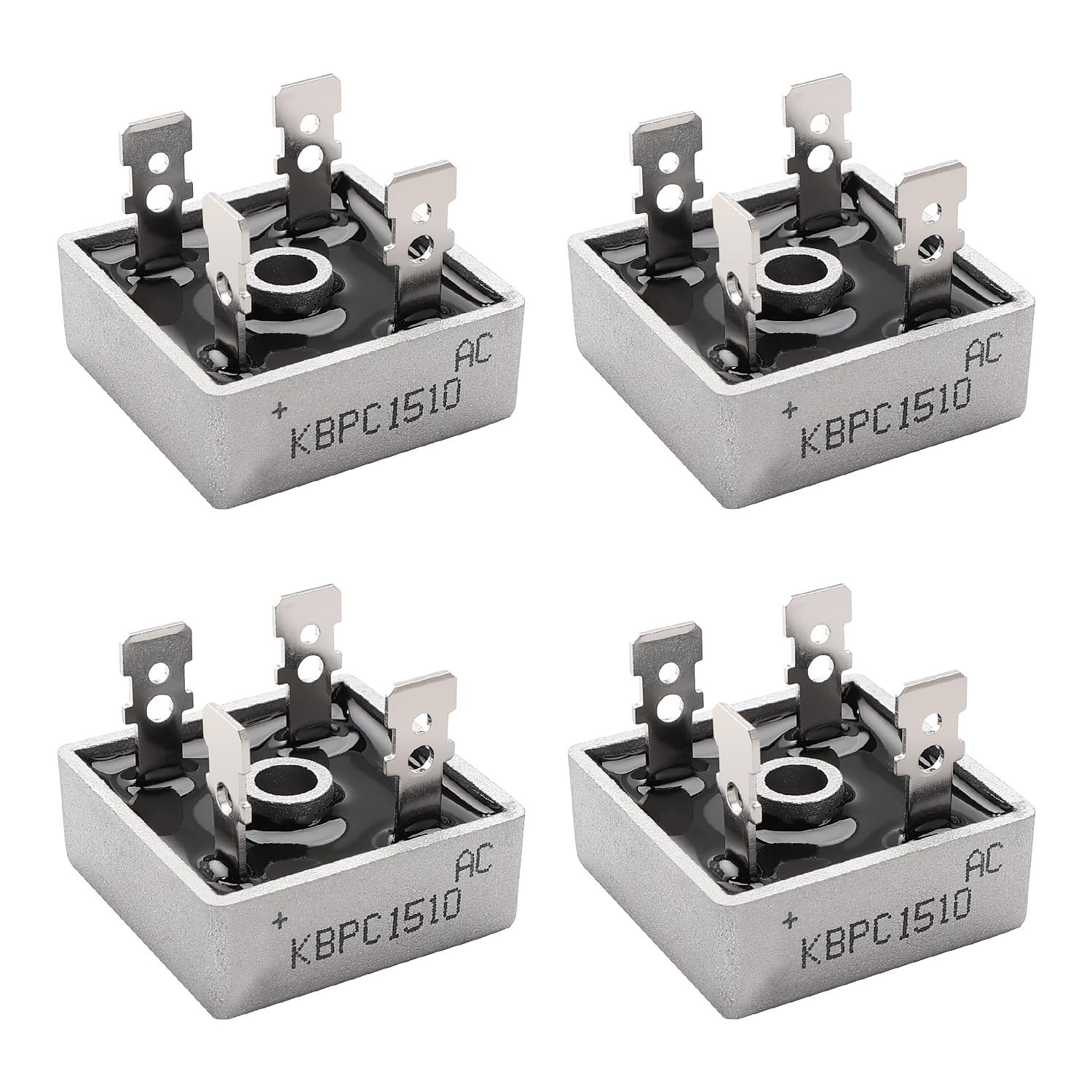 Diodi Raddrizzatori a Ponte KBPC1510 15A 1000V AC a DC Monofase, 4 Pezzi