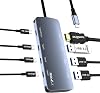 8-in-1 USB C Hub 10Gbps Laptop Docking Station, Type C Hub with 4K@60Hz HDMI, 3 USB-C 3.2 Gen2, 3 USB 3.2 Ports, 100W PD with 10Gbps Data Compatible with MacBook ProAir and More Type C Devices