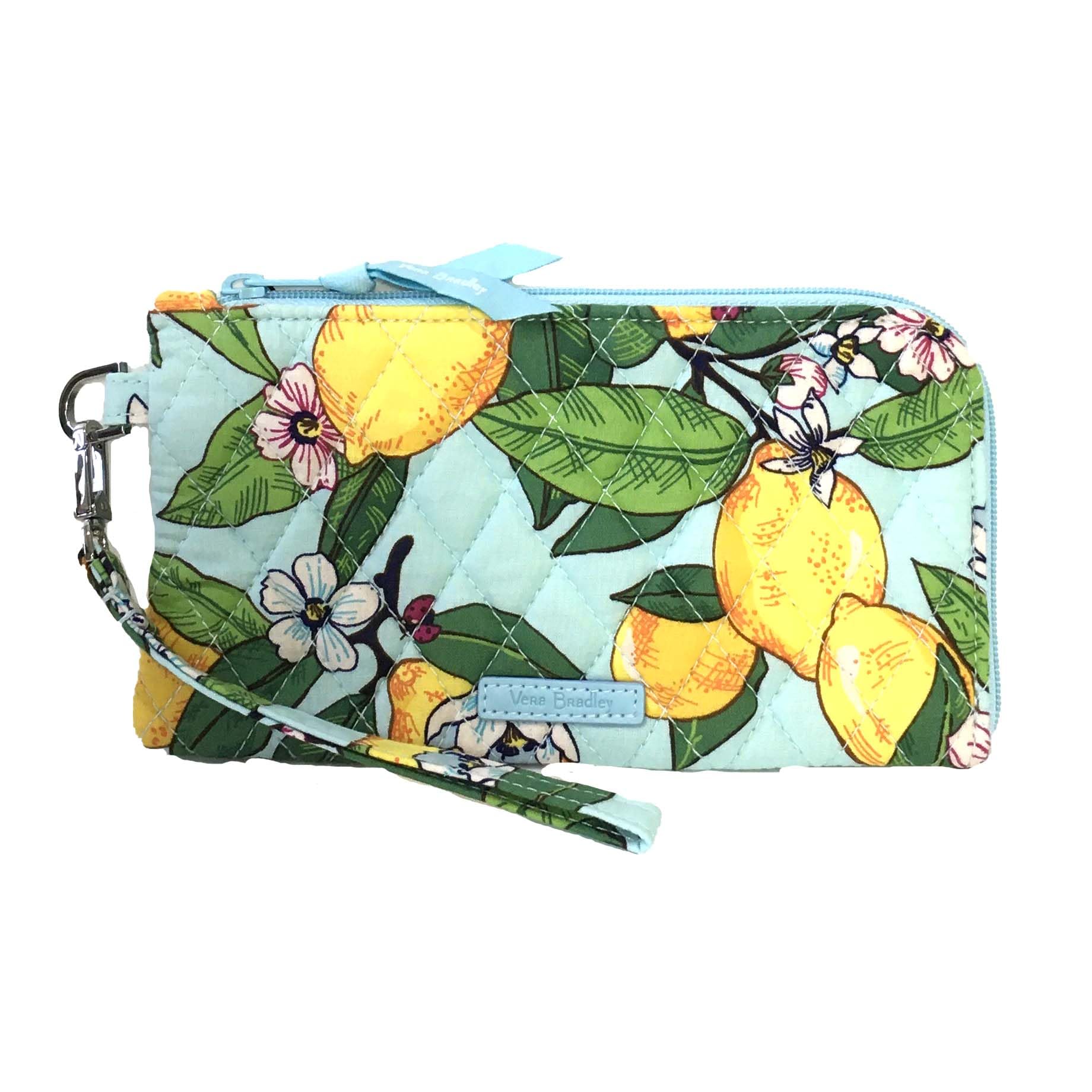Vera Bradley Women's RFID Tech Wristlet Clear Touchscreen Back, One Size (Lemon Grove)