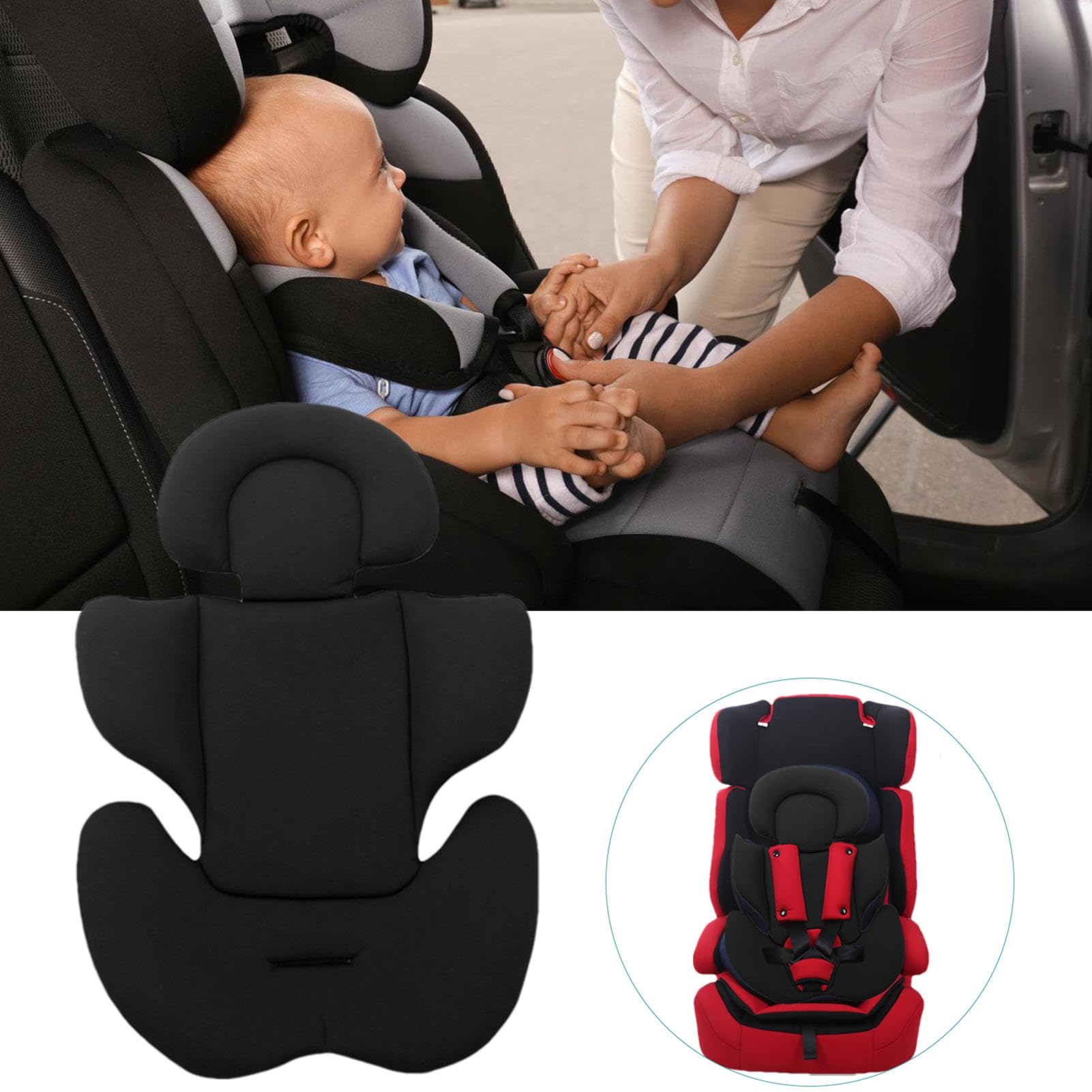 Fulenyi Réducteur Poussette Universelle Siege Auto Lit Bébé, Matelassé, Respirant, Anti Transpiration et Léger