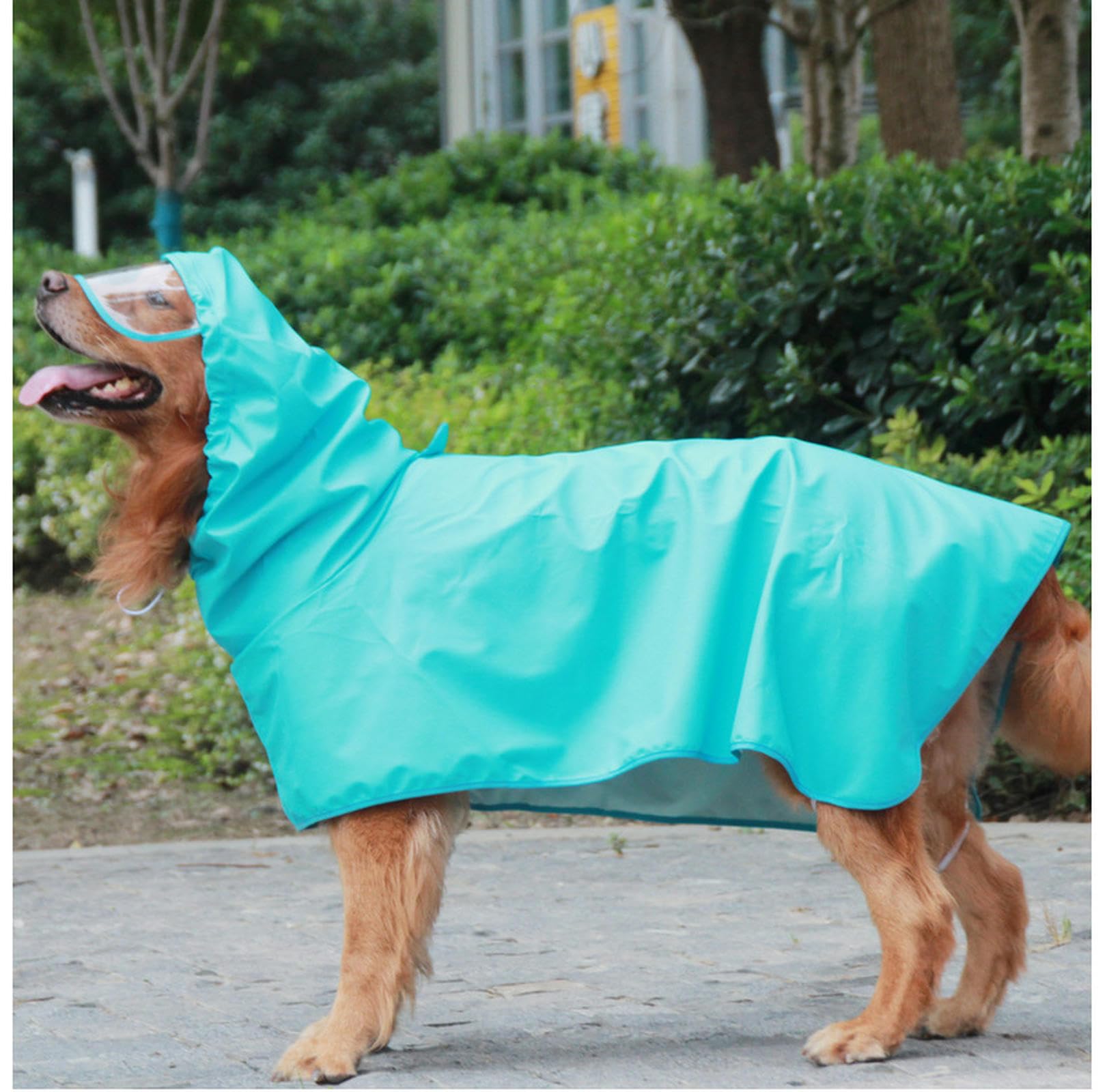 Chubasqueros Impermeables para Perros con Capucha, Chaqueta Impermeable Transpirable y Ajustable con Orificio para Correa, Poncho para Perros a Prueba de Viento para Perros Grandes y medianos