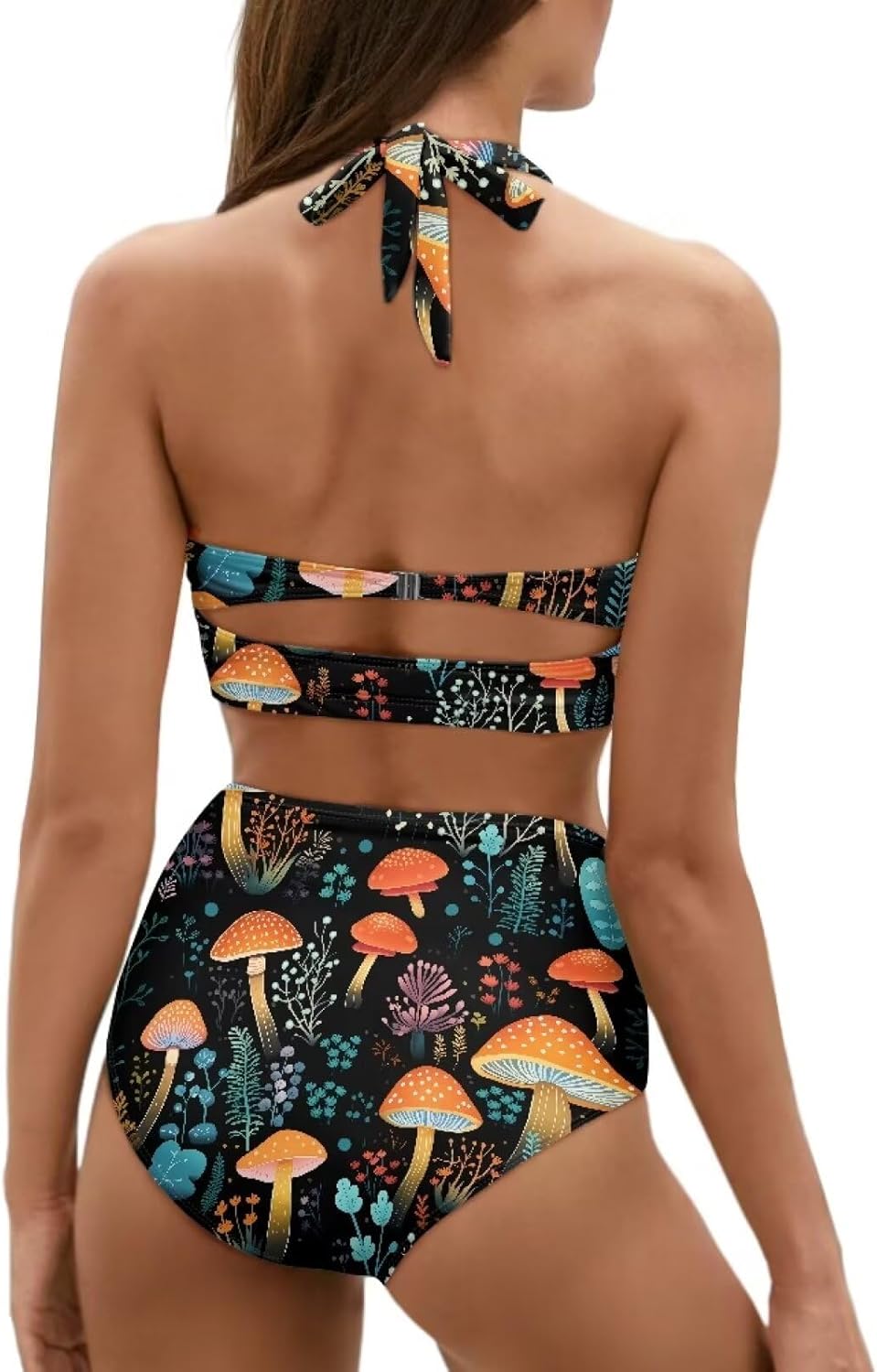 Suobstales Women Swimsuit 2 Pieces Bikini Sets with Halter Push Up Bikini Top and High Waisted Wrap Bottoms Bathing Suit