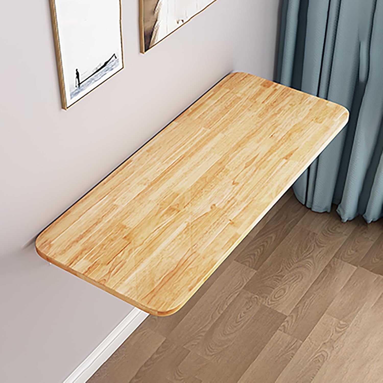 Fold Down Table Wall Mounted,Laundry Table Floating Countertop,Wood Wall Mounted Table Kitchen Table,Easy to Assemble,Wall Mounted Folding Dining Table,for Offices Study Restaurants.