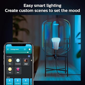 Philips Hue A19 LED Smart Light Bulb - White and Color Ambiance - 60W Indoor Light Bulb - Control with Hue App - Works with Alexa, Google Assistant and Apple Homekit - 3 Pack