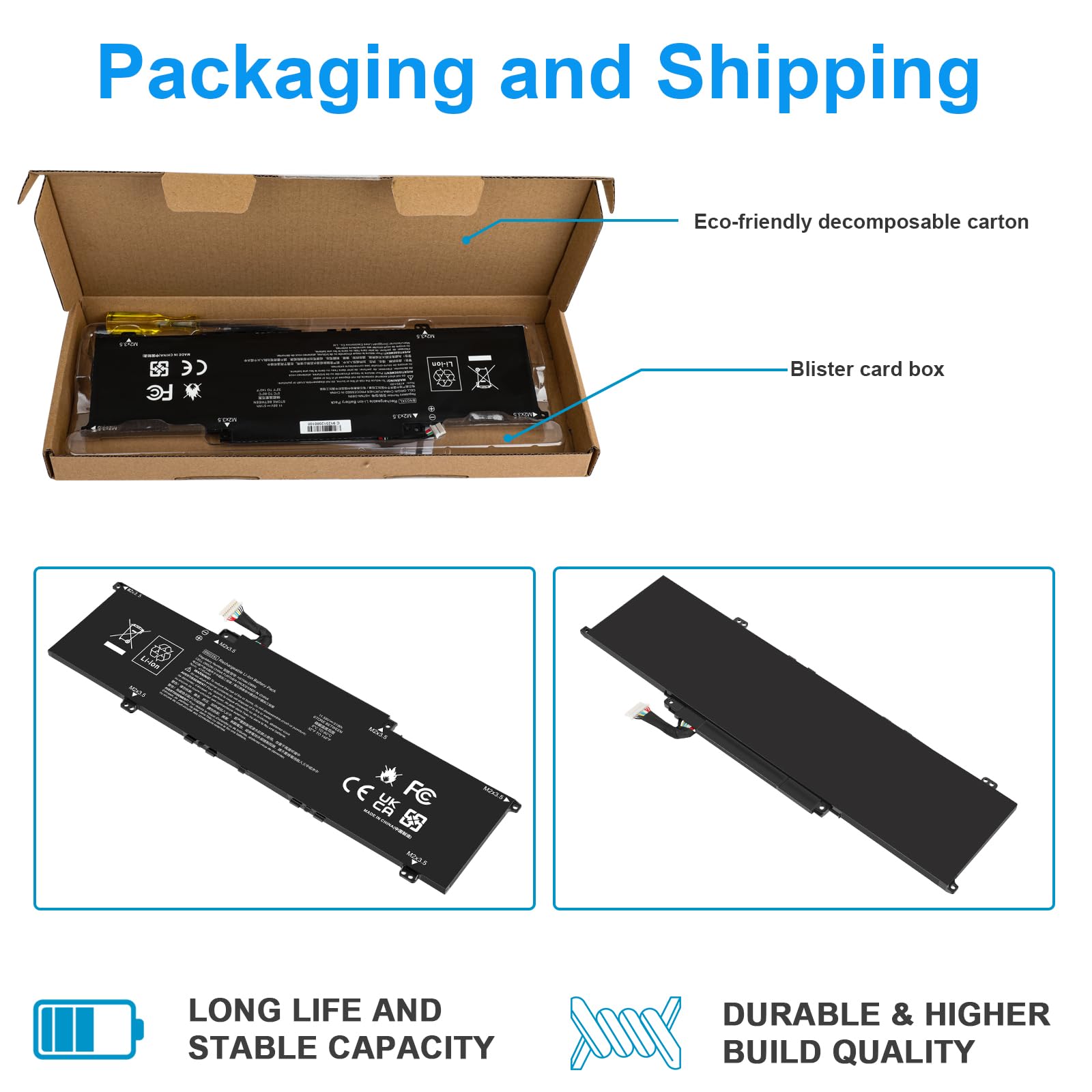 ASUNCELL 51WH 11.55V BN03XL Batería de Ordenador Portátil para HP Envy X360 13-AY 13-AY0000 15 2020 Series, Envy X360 13-BA 13-BA0000 13T-BA000, BN03XL L76965-271 HSTNN-DB9N HSTNN-OB10 L73965-271