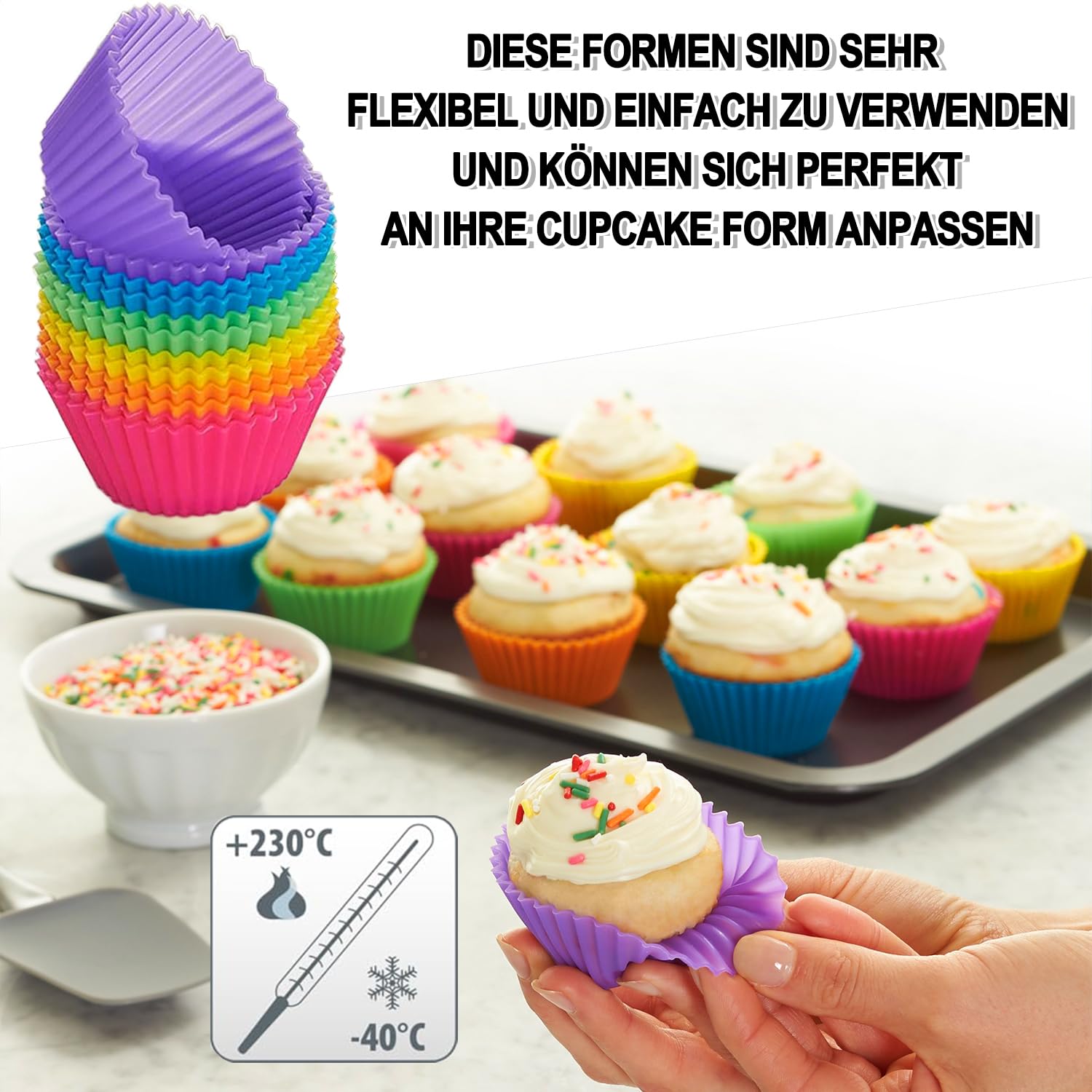 Lot Moulle Silicone Patisserie Moules Muffins Silicone Lékué - Lot