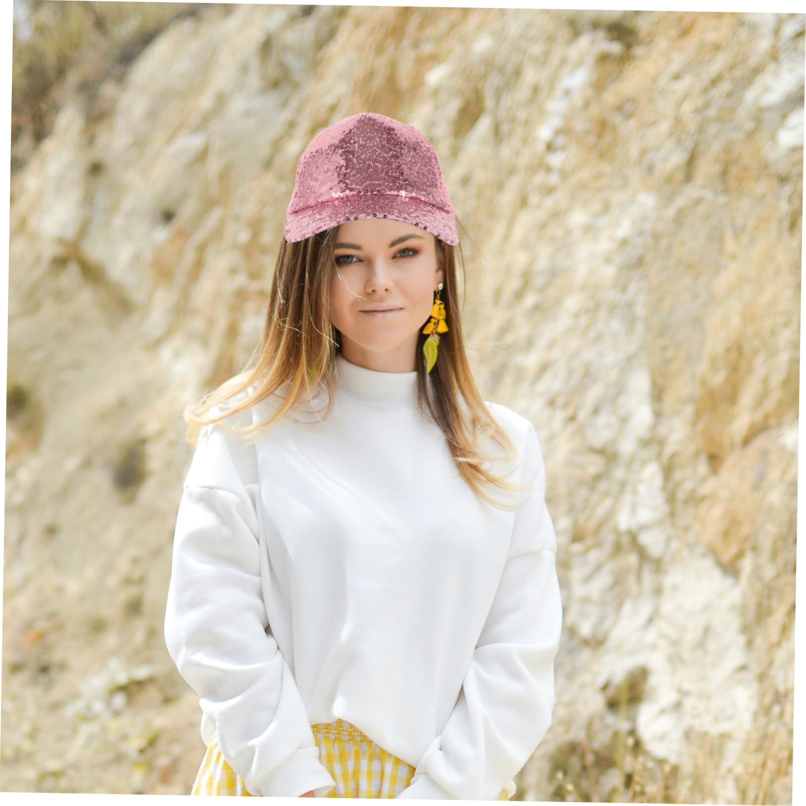 Entenschnabel-Netzhut Sonne Baseballkappen Damen-Baseballmützen Hut mit Flacher Krempe laufmütze sportmütze Baseballmütze für Erwachsene Baseballmütze für Frauen Polyester Rosa