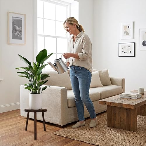 Miniatura 7 de Paquete de 3 soportes de madera para plantas de interior, soporte para plantas individuales para macetas de 6 a 12 pulgadas, taburete moderno de