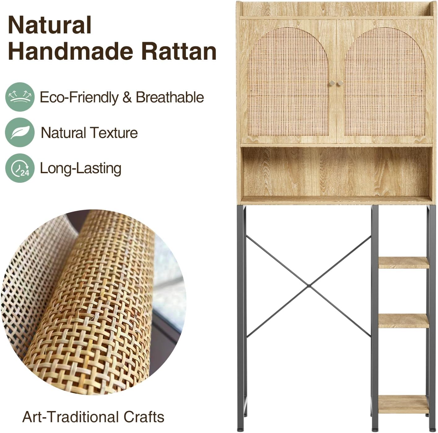 Close-up of natural handmade rattan material