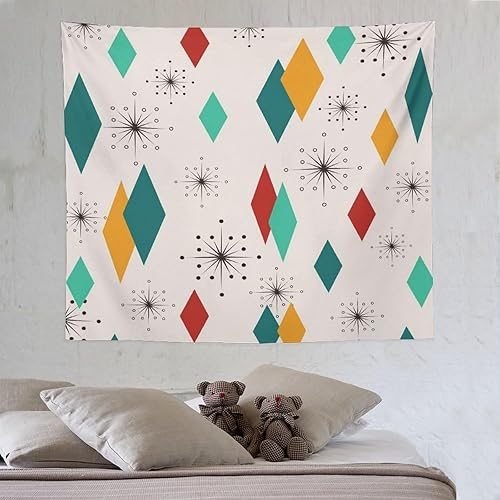 Miniatura 222 de Tapiz floral retro de los años 60 y 70, diseño hippie de primavera Groovy Flower Power Flower Boho para colgar en la pared, arte neutro para Hippie