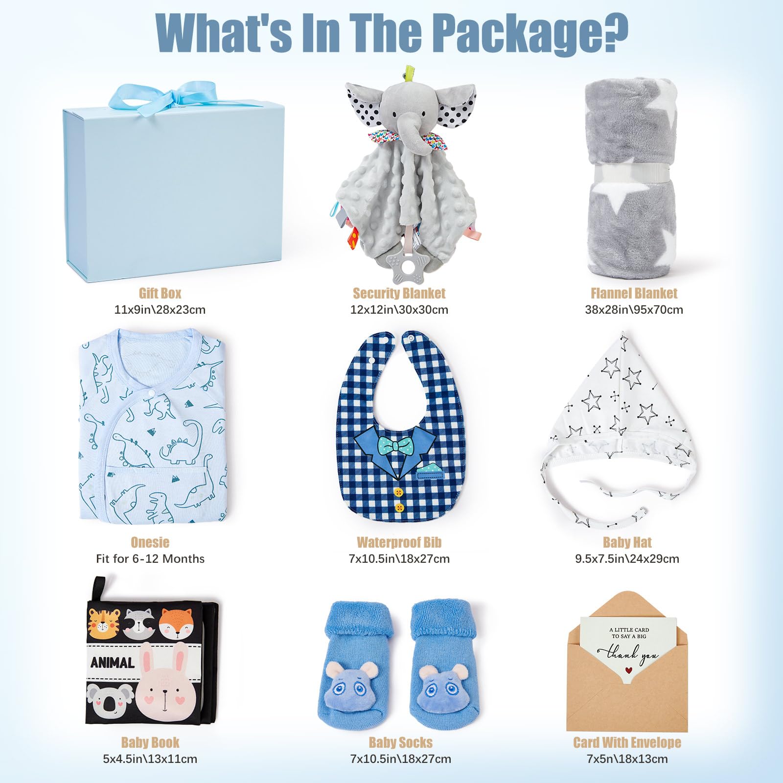 vamei Cadeau Coffret Naissance Fille Garcon avec Barboteuse Bebe Couverture Doudou Bavoir Chaussettes Antidérapantes Bonnet Cadeau Baby Shower Mixte Bebe Naissance Coffret