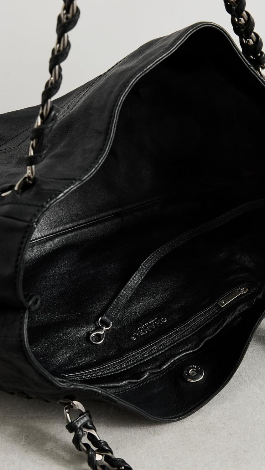 WHAT GOES AROUND COMES AROUND Women's Pre-Loved Chanel Black Calfskin Modern Chain Tote - Image 5