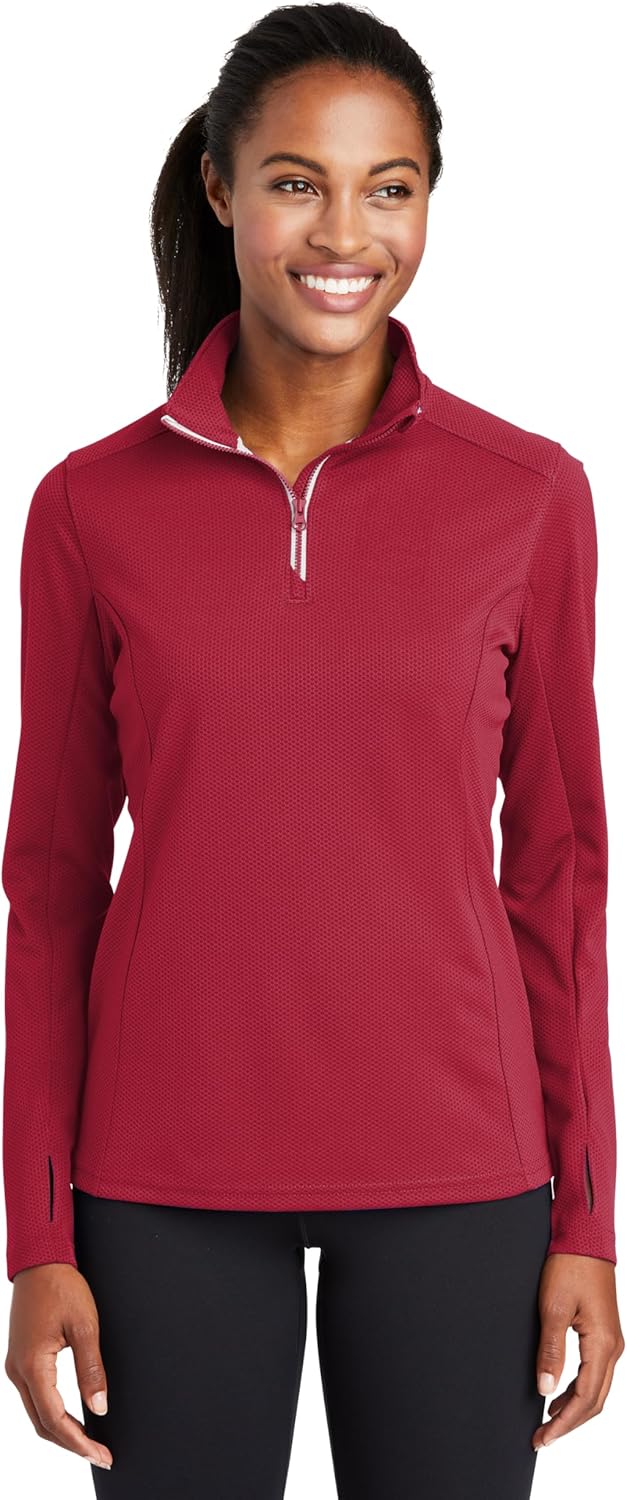 SPORT-TEK Women's Sport-Wick Textured Quarter Zip Pullover