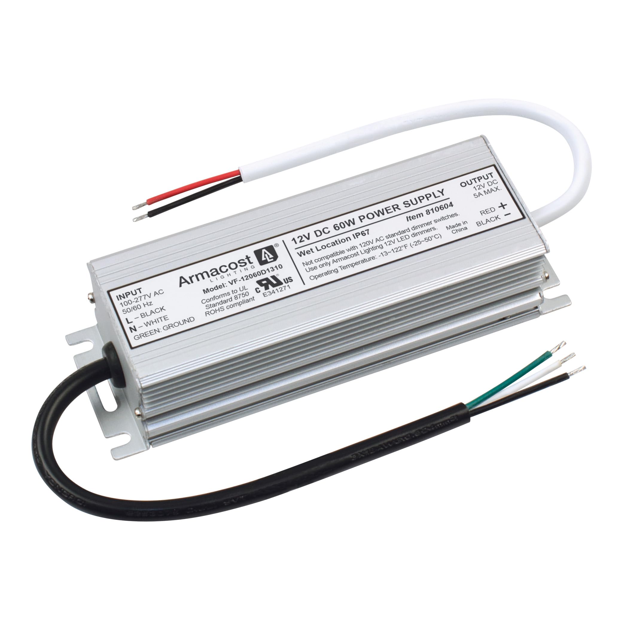 Armacost Lighting 60 Watt Standard Wet Location LED Driver 12V DC 810604