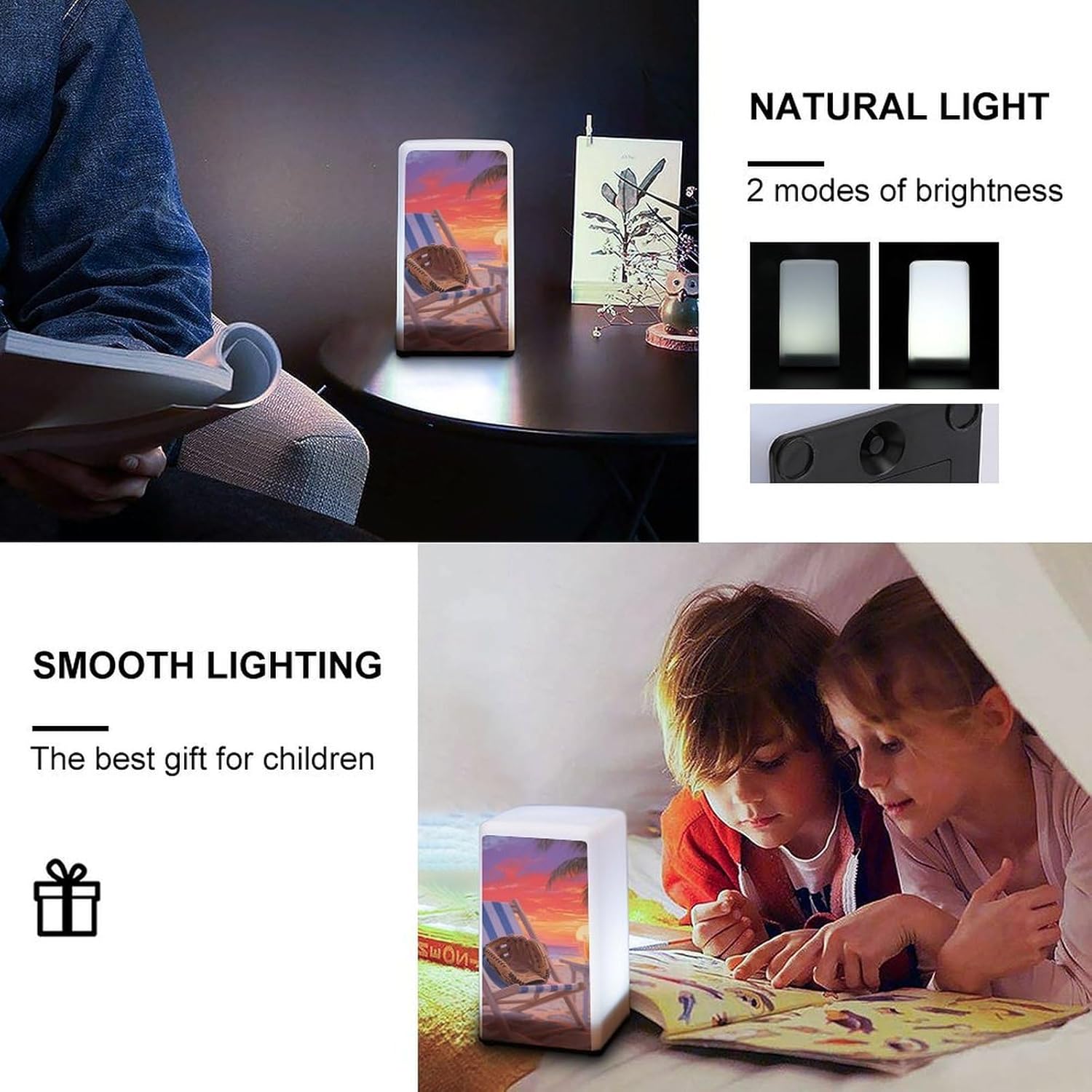 Dimmable Portable Desk Lamp Reading Table Lamp Beach Softball Gloves Bedside Night Light Battery Powered for Home Office Gift