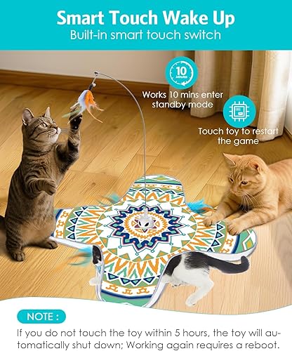 Miniatura 6 de Juguete interactivo para gatos, juguetes recargables para gatos de interior, juguete automático de persecución de gatos, escondite, 2 modos, base de