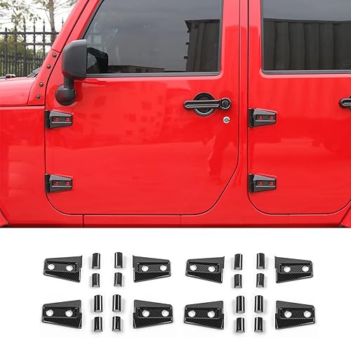 Miniatura 8 de Hoolcar Cubierta de bisagra de puerta, accesorios exteriores de ABS para Jeep Wrangler JK JKU Sport Rubicon Sahara X 2007-2017, 2 puertas y 4