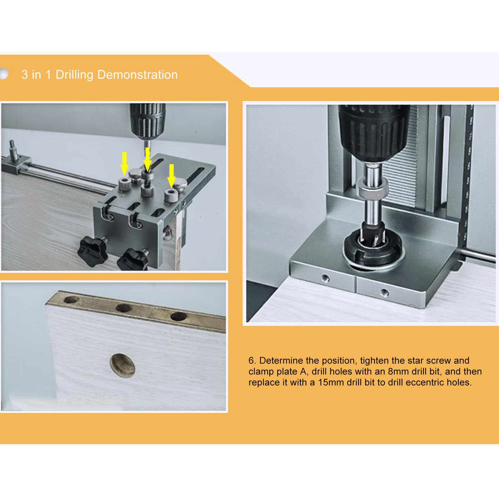 Keenso Kit de Gabarit de Perçage, Centrage Automatique Réglable