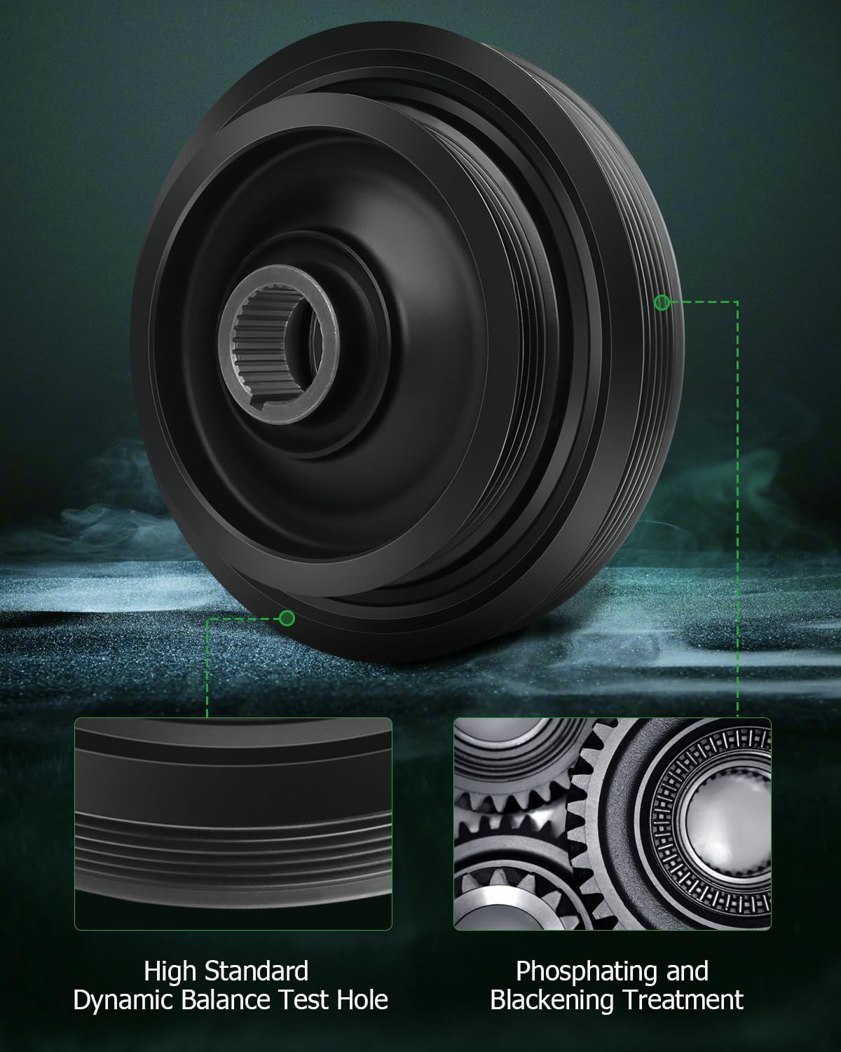 SCITOO 594-300 Harmonic Balancer Crankshaft Pulley Compatible with Honda for Accord 98-02 Pilot 03-04 Odyssey 99-04 & Acura MDX 01-02 TL 99-03 CL 97-99 01-03 SOHC 3.0L 3.2L 3.5L for# 13810P8AA01