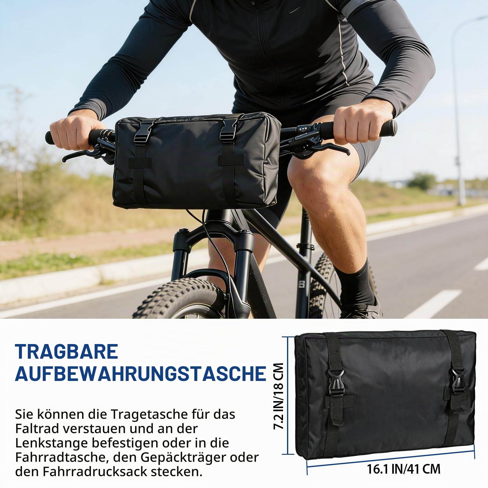 klapprad tasche gepäckträger Fahrrad Transporttasche Wasserdicht Fahrradtasche 800D Waist:34