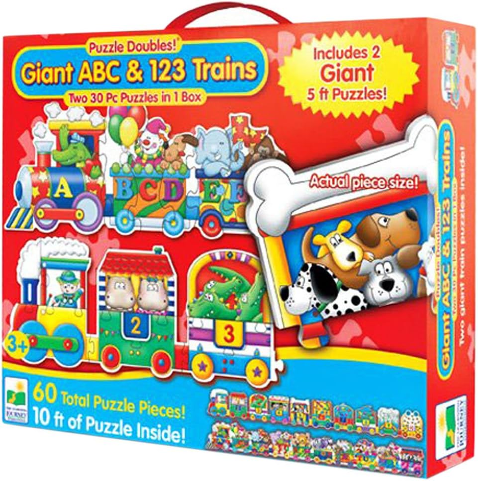 Learning Journey The Puzzle Doubles - Giant ABC & 123 Train Floor Puzzles
